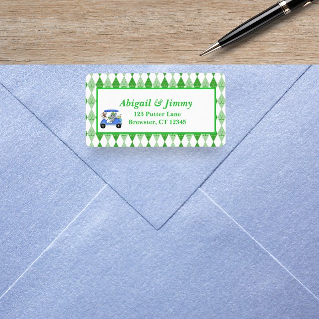 Baby Boy Elephant & Monkey Golf Baby Dusche Adressaufkleber (Von Creator hochgeladen)