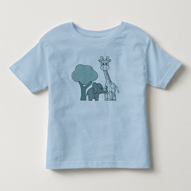 Baby Boy Elephant und Giraffe Kleinkind T-shirt (Vorderseite)