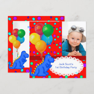 Baby Boy Erster Geburtstag 1. Dinosaurier Einladung