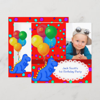 Baby Boy Erster Geburtstag 1. Dinosaurier Einladung