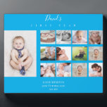 Baby Boy Erstes Jahr Foto Collage 12 Monate Blau Fotoplatte<br><div class="desc">Baby Boy Erstes Jahr Foto Collage 12 Monate Blau</div>