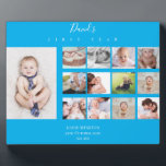 Baby Boy Erstes Jahr Foto Collage 12 Monate Blau Fotoplatte<br><div class="desc">Baby Boy Erstes Jahr Foto Collage 12 Monate Blau</div>
