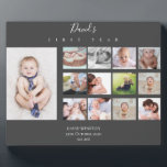 Baby Boy Erstes Jahr Foto Collage 12 Monate Gesche Fotoplatte<br><div class="desc">Baby Boy Erstes Jahr Foto Collage 12 Monate Geschenk</div>