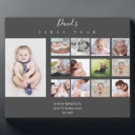 Baby Boy Erstes Jahr Foto Collage 12 Monate Gesche Fotoplatte<br><div class="desc">Baby Boy Erstes Jahr Foto Collage 12 Monate Geschenk</div>