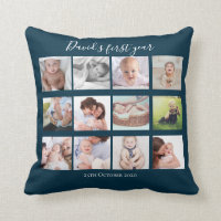 Baby Boy erstes Jahr Foto Collage Geschenk Navy Bl