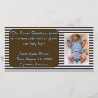 Baby Boy Faire-part - Brown et bleu