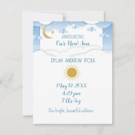 Baby Boy Faire-part Carte à note plate