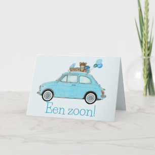 Baby Boy Fiat 500 Holländische Glückwünsche Karte