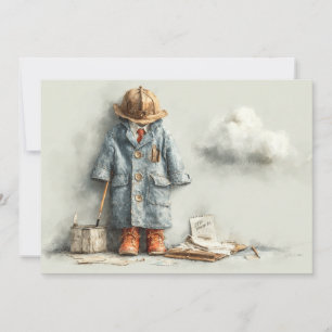 Baby Boy Firefighter 1. Geburtstag Einladung