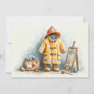 Baby Boy Firefighter 1. Geburtstag Einladung