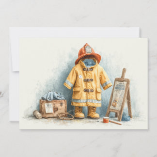 Baby Boy Firefighter 1. Geburtstag Einladung