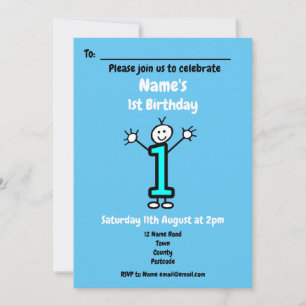 Baby Boy First Birthday Party Invitation