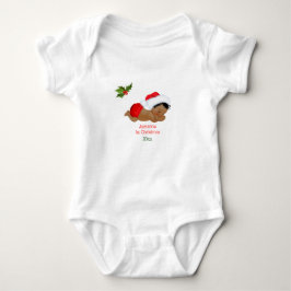 Baby Boy First Christmas Red Weihnachtsmannmütze B Strampler