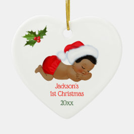 Baby Boy First Christmas Red Weihnachtsmannmütze Keramik Ornament