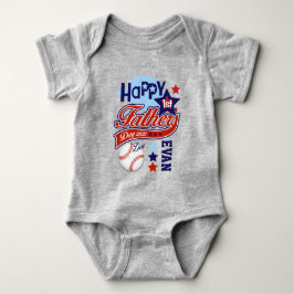 Baby Boy First Vathers Day Baseball Shirt