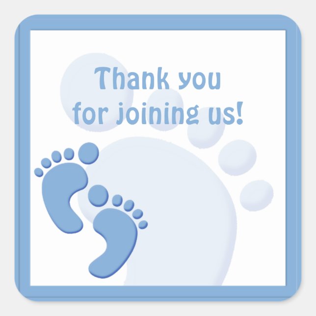 Baby Boy Footprint Gastgeschenk Sticker (Vorderseite)