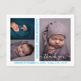 Baby Boy Foto Collage Skript Geburtsankündigung Postkarte