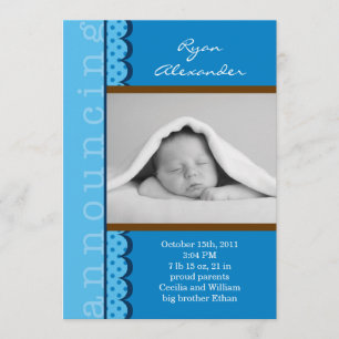 Baby Boy Foto Geburtserklärung Ankündigung
