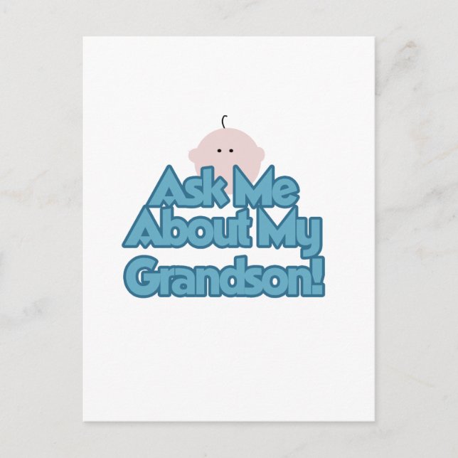 Baby Boy Fragte über meine Grandson Tshirts und Ge Postkarte (Vorderseite)