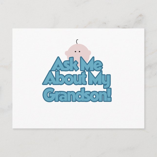 Baby Boy Fragte über meine Grandson Tshirts und Ge Postkarte (Vorderseite)