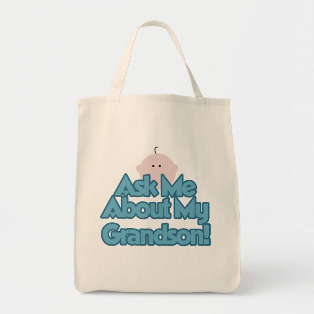 Baby Boy Fragte über meine Grandson Tshirts und Ge Tragetasche (Vorne)