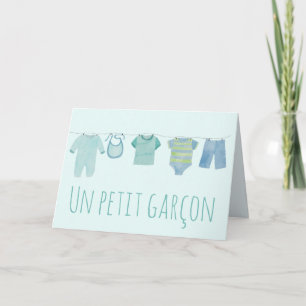 Baby Boy French Herzlichen Glückwunsch Karte