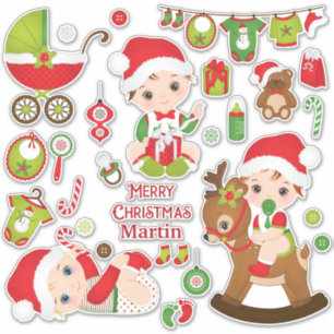 Baby Boy Frohe Weihnachten Custom-Cut Vinyl Sticke Aufkleber