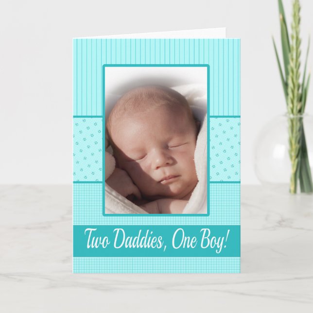 Baby Boy Gay Dads Faire-part de naissance (Devant)