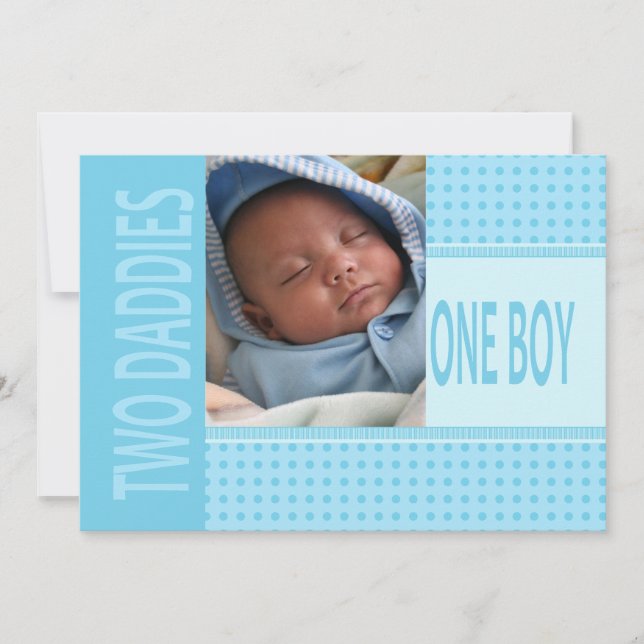 Baby Boy Gay Vaters Geburtserklärung Ankündigung (Vorderseite)