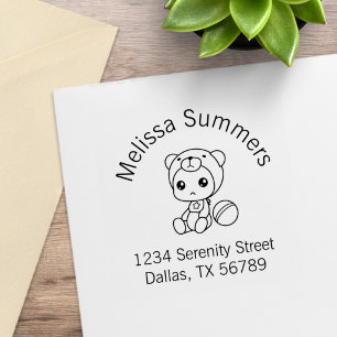 Baby Boy Girl Bear Jumpsuit Arme Adresse 2 Gummistempel
