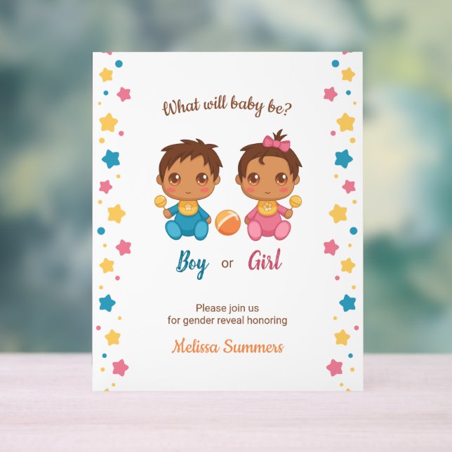 Baby Boy Girl Genre Reveal Party Invitation (Neutre)
