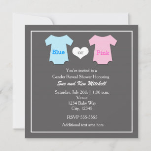 Baby Boy Girl Genre Révéler Shower Invitation