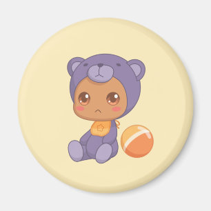 Baby Boy Girl Lila Bear Jumpsuit Magnet