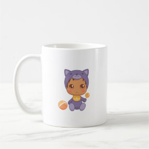Baby Boy Girl Lila Cat Jumpsuit Kaffeetasse