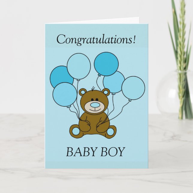 Baby Boy Gratulations Card Karte (Vorderseite)