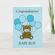 Baby Boy Gratulations Card