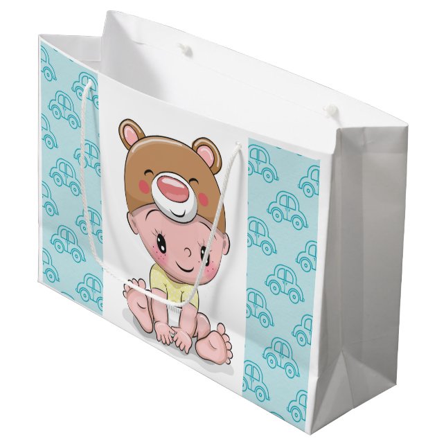 Baby Boy Große Geschenktüte (Vorderseite Schrägansicht)