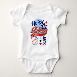 Baby Boy Happy First Vathers Day Baseball Shirt
