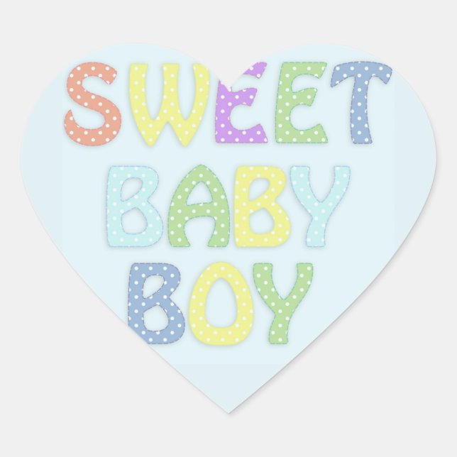 Baby Boy Herz-Aufkleber (Vorderseite)