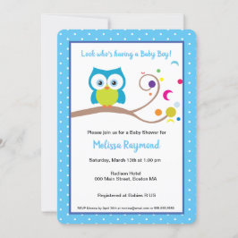 Baby Boy Hoot Owl Woodland Wildlife Einladung