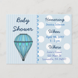 Baby Boy Hot Air Ballon Babydusche Einladung