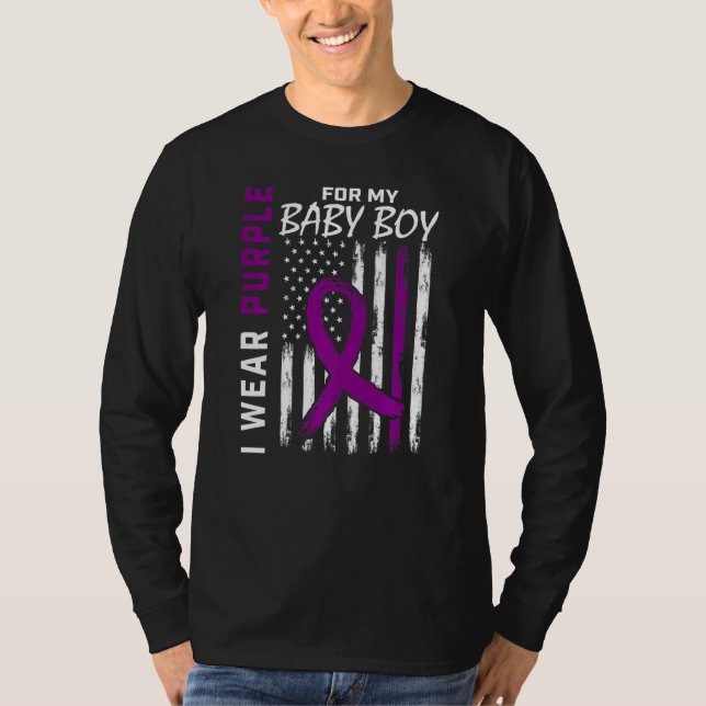 Baby Boy Ich trage Lila für meine Sohn Epilepsie A T-Shirt (Vorderseite)