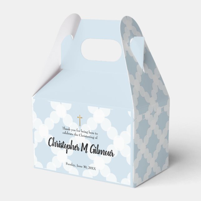 Baby Boy Individuelle Name Blue Christening Vielen Geschenkschachtel (Vorderseite)