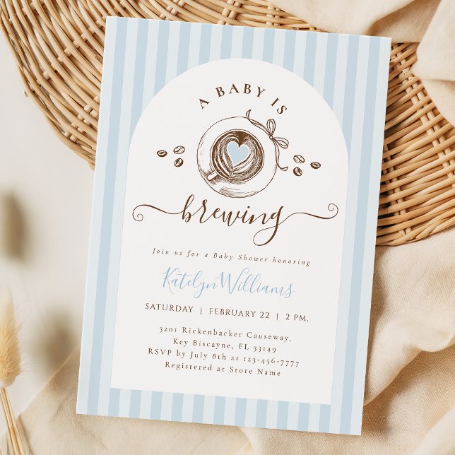 Baby Boy Is Brewing Coffee Baby Shower Invitation Einladung (Von Creator hochgeladen)