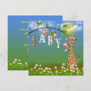 Baby Boy Jungle Dusche Einladung