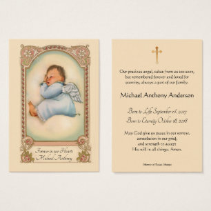 Baby Boy Katholische Beerdigungskarte -