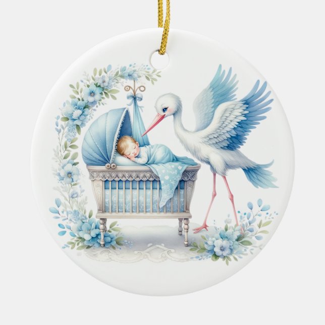 Baby Boy Keramik Ornament (Vorne)