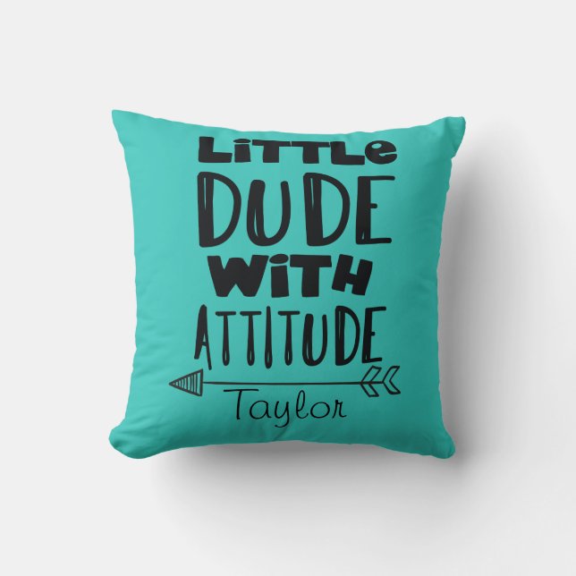 Baby Boy Kleiner Typ mit Attitude Kissen (Vorderseite)