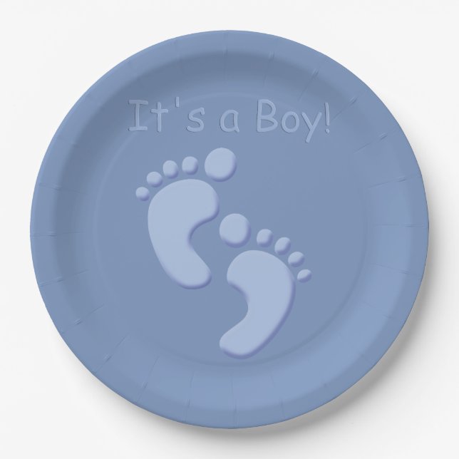 Baby Boy Little Feet Baby Duschpapier Teller (Vorderseite)