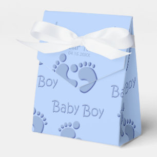 Baby Boy Little Feet Footprint Gastgeschenk Geschenkschachtel